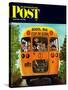 "School Bus," Saturday Evening Post Cover, September 22, 1962-Erik Blegvard-Stretched Canvas