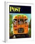 "School Bus," Saturday Evening Post Cover, September 22, 1962-Erik Blegvard-Framed Giclee Print