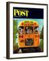 "School Bus," Saturday Evening Post Cover, September 22, 1962-Erik Blegvard-Framed Giclee Print