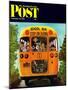 "School Bus," Saturday Evening Post Cover, September 22, 1962-Erik Blegvard-Mounted Giclee Print