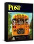 "School Bus," Saturday Evening Post Cover, September 22, 1962-Erik Blegvard-Framed Stretched Canvas