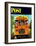 "School Bus," Saturday Evening Post Cover, September 22, 1962-Erik Blegvard-Framed Giclee Print