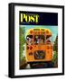 "School Bus," Saturday Evening Post Cover, September 22, 1962-Erik Blegvard-Framed Giclee Print