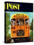 "School Bus," Saturday Evening Post Cover, September 22, 1962-Erik Blegvard-Stretched Canvas