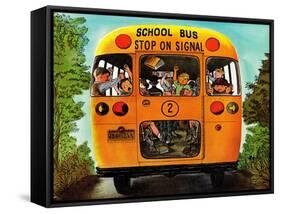 "School Bus," September 22, 1962-Erik Blegvard-Framed Stretched Canvas