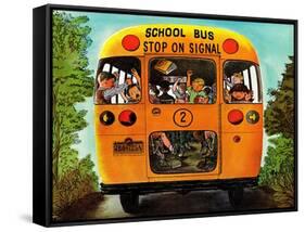 "School Bus," September 22, 1962-Erik Blegvard-Framed Stretched Canvas