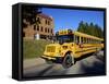 School Bus, St Joseph, Missouri, Midwest, United States of America, North America-Simon Montgomery-Framed Stretched Canvas