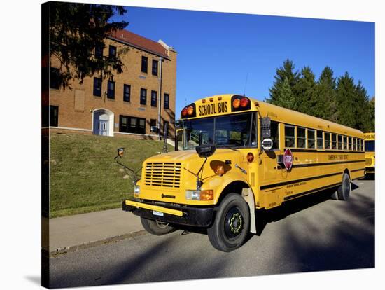 School Bus, St Joseph, Missouri, Midwest, United States of America, North America-Simon Montgomery-Stretched Canvas