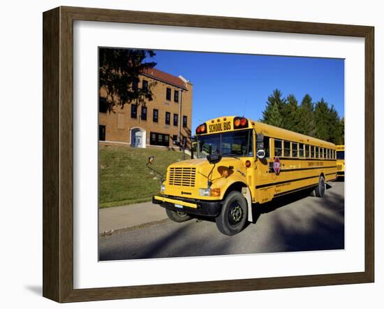 School Bus, St Joseph, Missouri, Midwest, United States of America, North America-Simon Montgomery-Framed Photographic Print