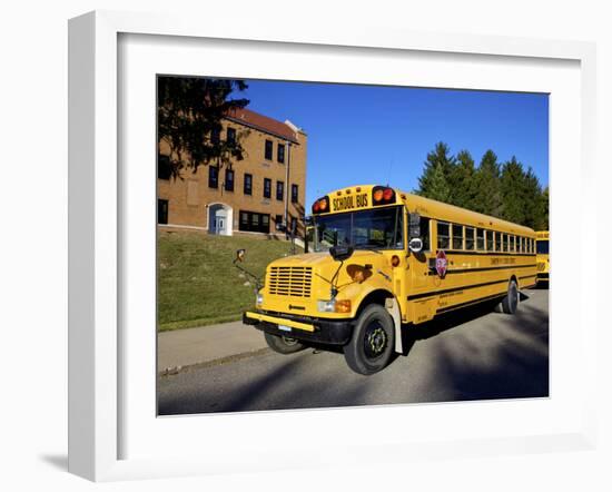 School Bus, St Joseph, Missouri, Midwest, United States of America, North America-Simon Montgomery-Framed Photographic Print
