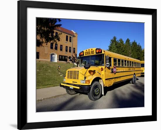 School Bus, St Joseph, Missouri, Midwest, United States of America, North America-Simon Montgomery-Framed Photographic Print