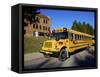 School Bus, St Joseph, Missouri, Midwest, United States of America, North America-Simon Montgomery-Framed Stretched Canvas