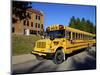 School Bus, St Joseph, Missouri, Midwest, United States of America, North America-Simon Montgomery-Mounted Photographic Print