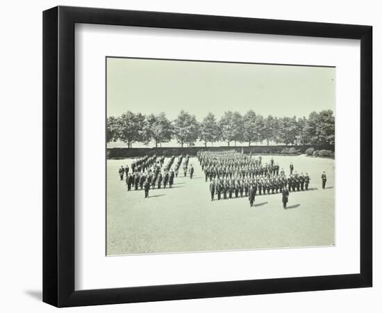 School Cadet Battalion on Parade, Hackney Downs School, London, 1911-null-Framed Photographic Print