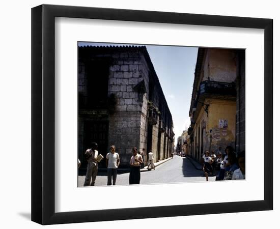 School Children and Passersby on St Ignaco Street in Havana, Cuba-Eliot Elisofon-Framed Photographic Print