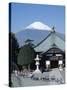 School Children and Temple, Mount Fuji, Honshu, Japan-null-Stretched Canvas