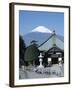School Children and Temple, Mount Fuji, Honshu, Japan-null-Framed Photographic Print