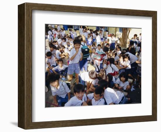 School Children at the End of the Day at School, Ho Chi Minh City, Vietnam, Indochina-Tim Hall-Framed Photographic Print