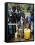 School Children at Water Pump, Kenya, East Africa, Africa-Liba Taylor-Framed Stretched Canvas