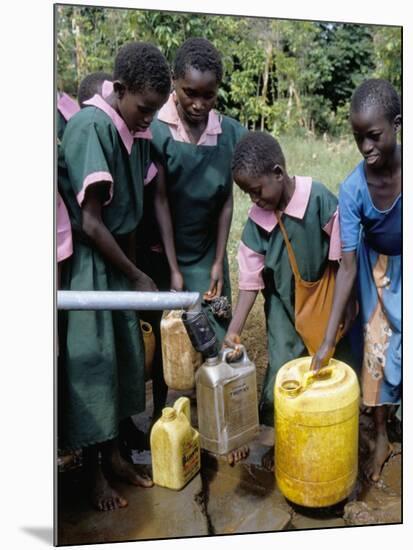 School Children at Water Pump, Kenya, East Africa, Africa-Liba Taylor-Mounted Photographic Print