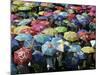 School Children Hold Up their Umbrellas after Taking Part in Umbrellas for Peace March, St. Helena-null-Mounted Photographic Print