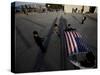 School Children Prepare to Raise the US and Texas Flags in Front of the Elementary School-null-Stretched Canvas