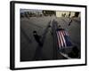 School Children Prepare to Raise the US and Texas Flags in Front of the Elementary School-null-Framed Photographic Print