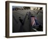 School Children Prepare to Raise the US and Texas Flags in Front of the Elementary School-null-Framed Photographic Print