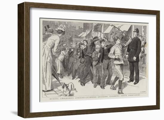 School Children's Strikes, Juvenile Strikers Parading their Grievances-Robert Barnes-Framed Giclee Print