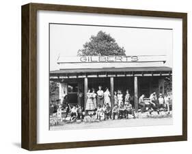 School Children Waiting for the Bus at the General Store-Ralph Crane-Framed Photographic Print