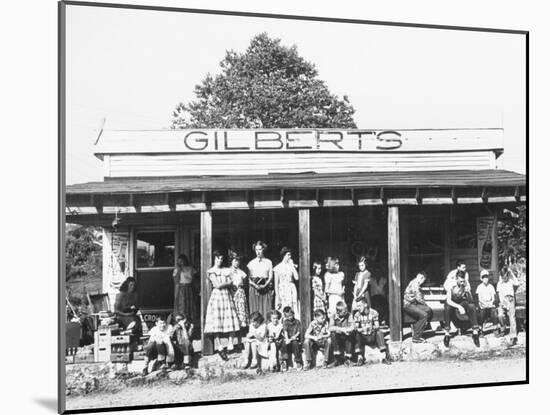 School Children Waiting for the Bus at the General Store-Ralph Crane-Mounted Photographic Print