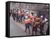 School Children Walking to School with Book Bags on their Backs, East Germany-Ralph Crane-Framed Stretched Canvas