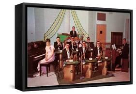 School Dance Band, Retro-null-Framed Stretched Canvas