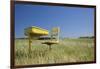 School Desk in Field, Michigan-Paul Souders-Framed Photographic Print