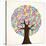 School Education Concept Tree Made with Numbers-Cienpies Design-Stretched Canvas