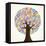 School Education Concept Tree Made with Numbers-Cienpies Design-Framed Stretched Canvas