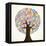 School Education Concept Tree Made with Numbers-Cienpies Design-Framed Stretched Canvas