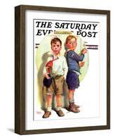 "School Fight," Saturday Evening Post Cover, September 12, 1936-Frances Tipton Hunter-Framed Giclee Print