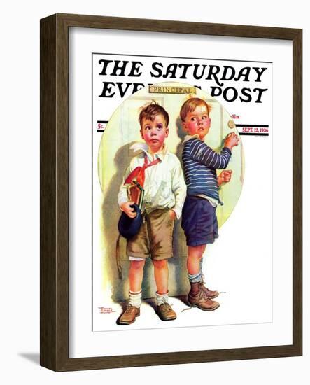 "School Fight," Saturday Evening Post Cover, September 12, 1936-Frances Tipton Hunter-Framed Giclee Print