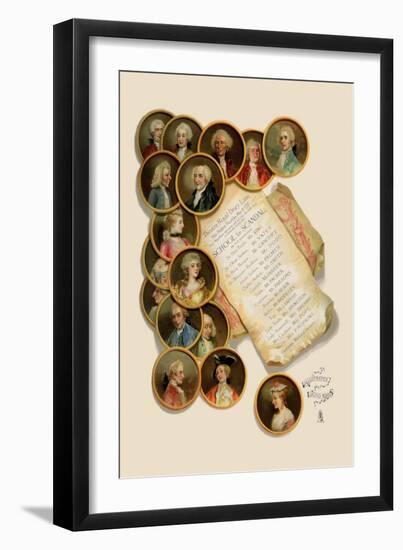 School for Scandal: Playbill-Lucius Rossi-Framed Art Print