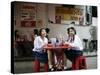 School Girls at Lunch Break, Bangkok, Thailand, Southeast Asia-Angelo Cavalli-Stretched Canvas