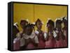 School Girls Pray before Class at the Sacred Heart of Turgeau School in Port-Au-Prince-null-Framed Stretched Canvas