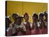 School Girls Pray before Class at the Sacred Heart of Turgeau School in Port-Au-Prince-null-Stretched Canvas