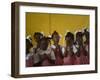 School Girls Pray before Class at the Sacred Heart of Turgeau School in Port-Au-Prince-null-Framed Photographic Print