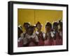 School Girls Pray before Class at the Sacred Heart of Turgeau School in Port-Au-Prince-null-Framed Photographic Print