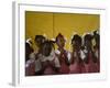 School Girls Pray before Class at the Sacred Heart of Turgeau School in Port-Au-Prince-null-Framed Photographic Print