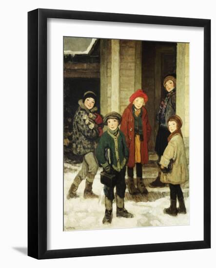 School House Door-Francis Luis Mora-Framed Giclee Print