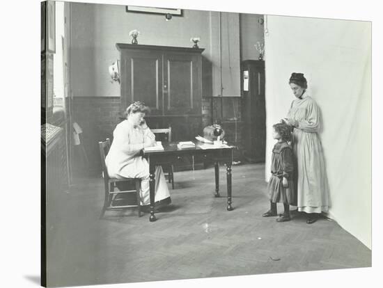 School Nurse Examining Girls Hair for Head Lice, Chaucer School, London, 1911-null-Stretched Canvas