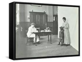 School Nurse Examining Girls Hair for Head Lice, Chaucer School, London, 1911-null-Framed Stretched Canvas