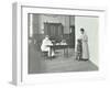 School Nurse Examining Girls Hair for Head Lice, Chaucer School, London, 1911-null-Framed Premium Photographic Print